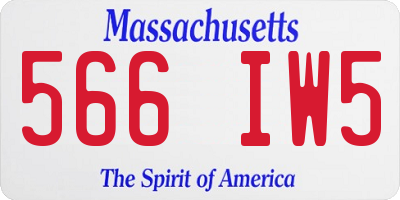 MA license plate 566IW5