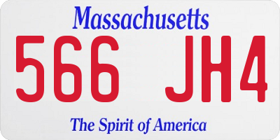 MA license plate 566JH4