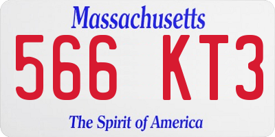 MA license plate 566KT3