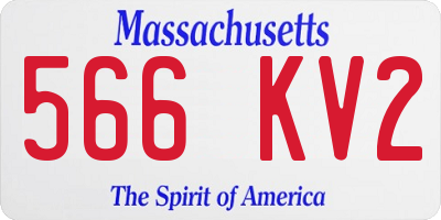 MA license plate 566KV2