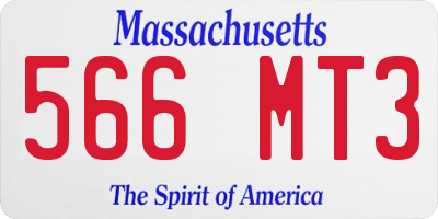 MA license plate 566MT3