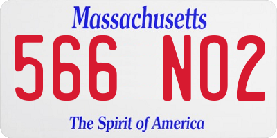 MA license plate 566NO2
