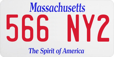 MA license plate 566NY2
