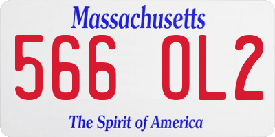 MA license plate 566OL2