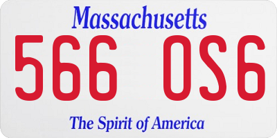 MA license plate 566OS6