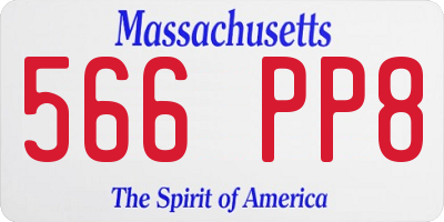 MA license plate 566PP8