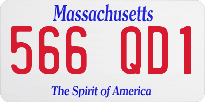 MA license plate 566QD1