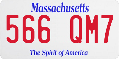 MA license plate 566QM7