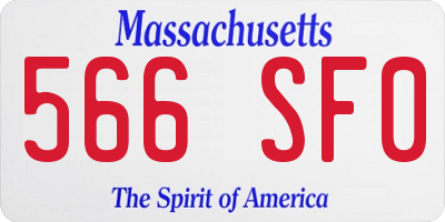 MA license plate 566SF0