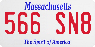 MA license plate 566SN8