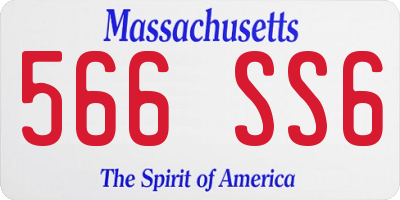 MA license plate 566SS6