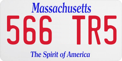 MA license plate 566TR5