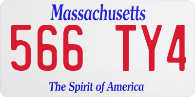 MA license plate 566TY4