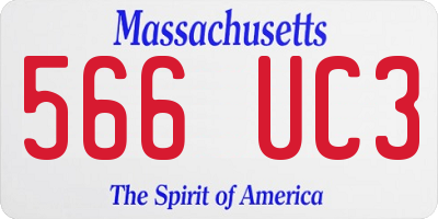 MA license plate 566UC3
