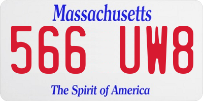 MA license plate 566UW8