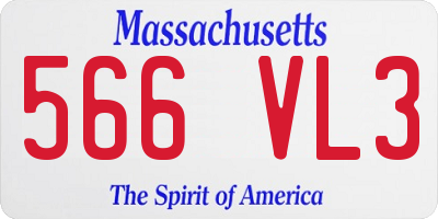 MA license plate 566VL3