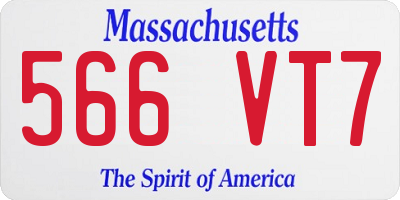 MA license plate 566VT7