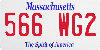 MA license plate 566WG2