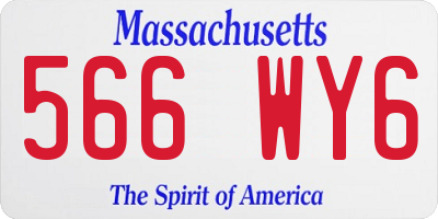 MA license plate 566WY6