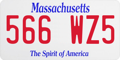 MA license plate 566WZ5