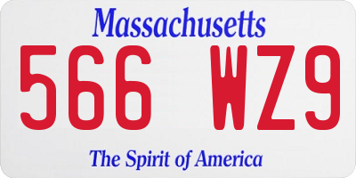 MA license plate 566WZ9