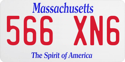 MA license plate 566XN6