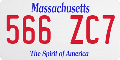 MA license plate 566ZC7
