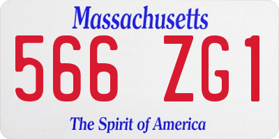 MA license plate 566ZG1
