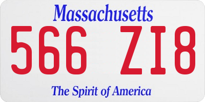 MA license plate 566ZI8