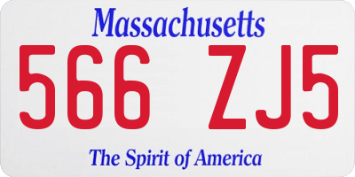 MA license plate 566ZJ5
