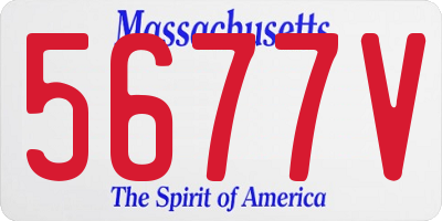 MA license plate 5677V