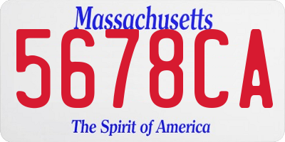 MA license plate 5678CA