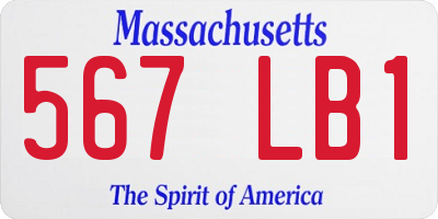 MA license plate 567LB1