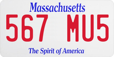 MA license plate 567MU5