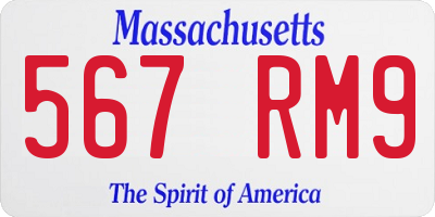 MA license plate 567RM9