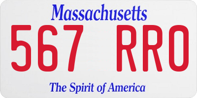 MA license plate 567RR0
