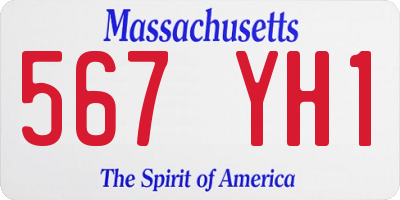 MA license plate 567YH1