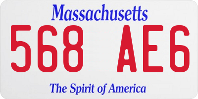MA license plate 568AE6