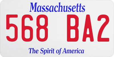 MA license plate 568BA2