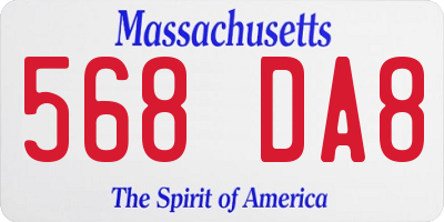 MA license plate 568DA8