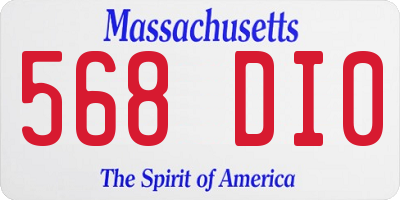 MA license plate 568DI0