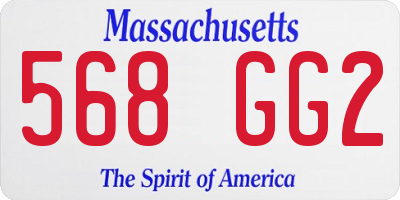 MA license plate 568GG2