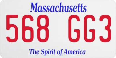 MA license plate 568GG3
