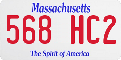 MA license plate 568HC2