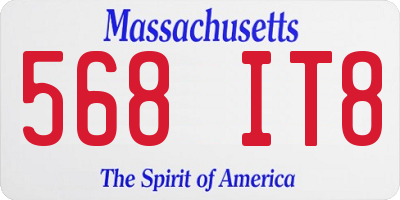 MA license plate 568IT8