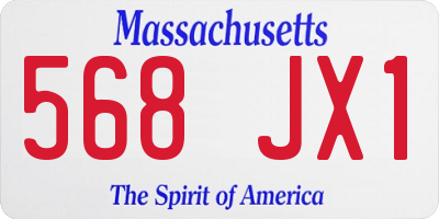 MA license plate 568JX1