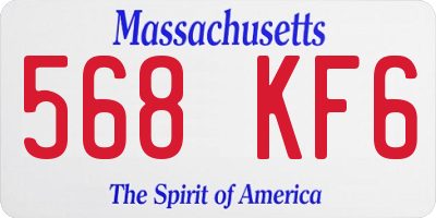 MA license plate 568KF6