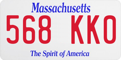 MA license plate 568KK0