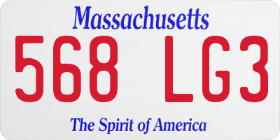 MA license plate 568LG3