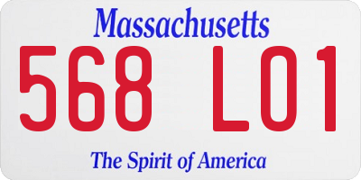 MA license plate 568LO1